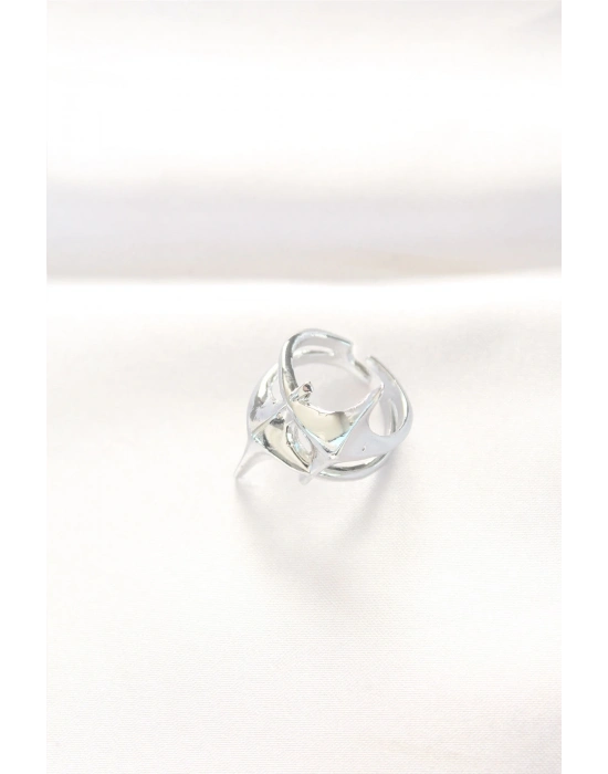Yıldız Model Silver Renk Ayarlanabilir Yüzük