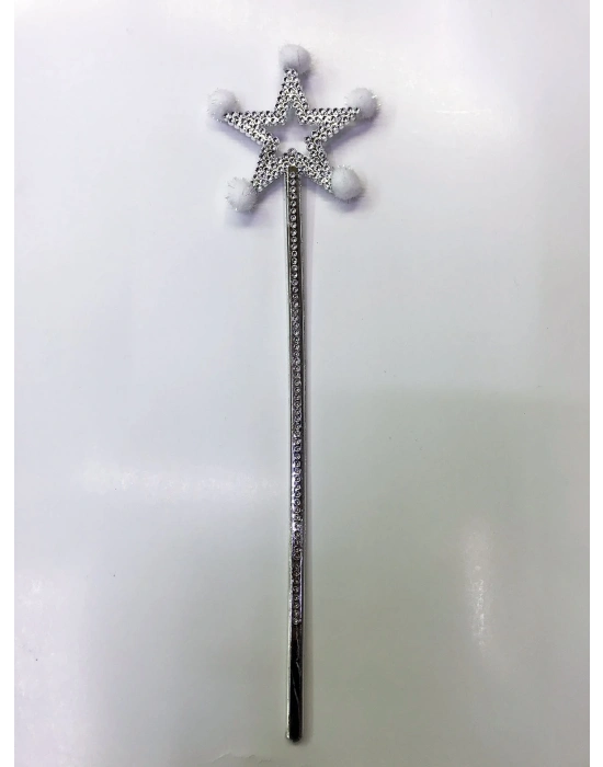 Yıldız Peri Asası Sihirli Değnek Beyaz Ponponlu