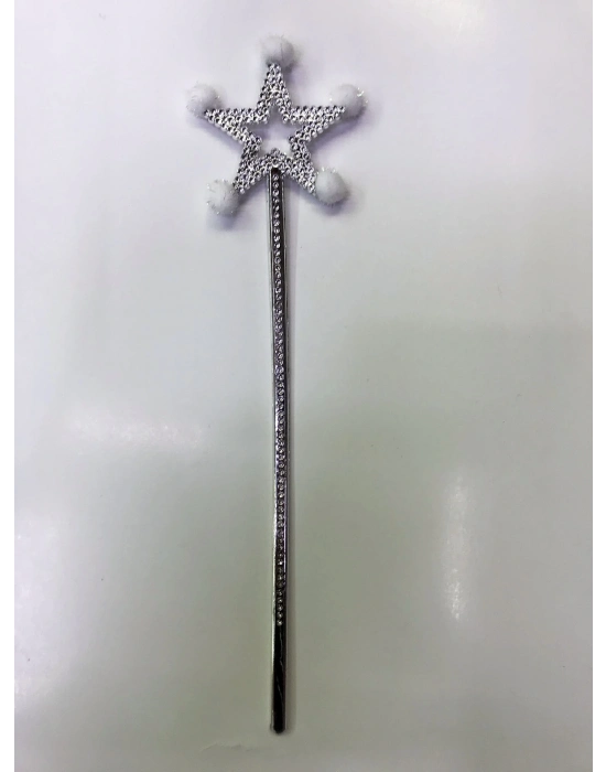 Yıldız Peri Asası Sihirli Değnek Beyaz Ponponlu