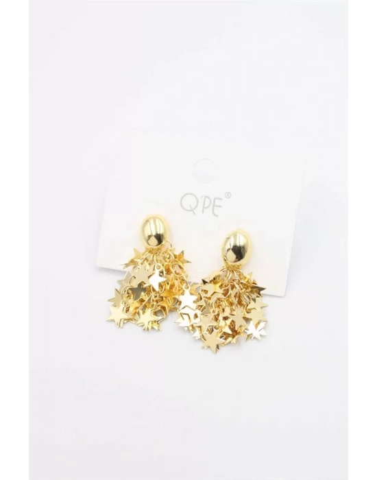 Yıldız Pullu Küpe - Altın