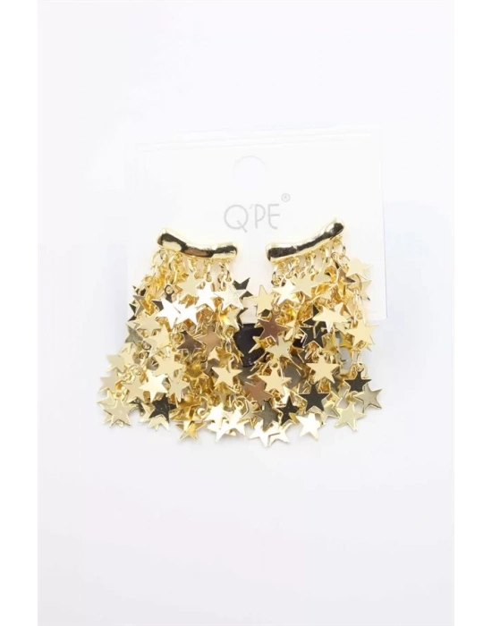 Yıldız Pullu Küpe - Altın