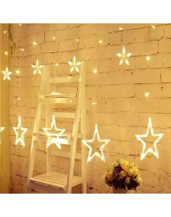 Yıldız Sarkıtlı Perde Led Aydınlatma - 3m Genişlik, 8 Modlu, Günışığı Renk,ev Süsleme Işığı