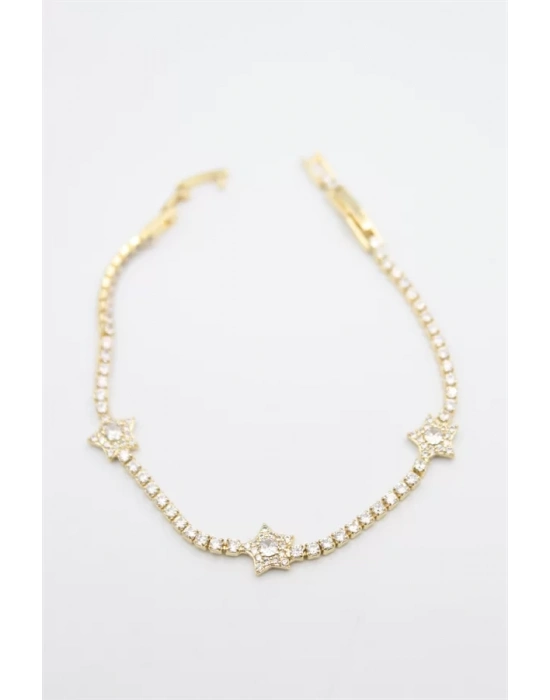 Yıldız Taşlı VİP Bileklik - Altın