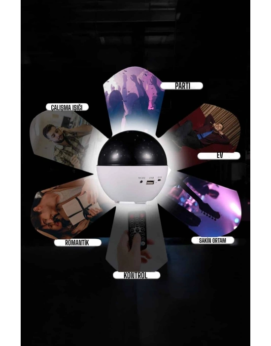 ® Yıldız Yansıtmalı Projeksiyon Gece Lambası Şarjlı Taşınabilir
