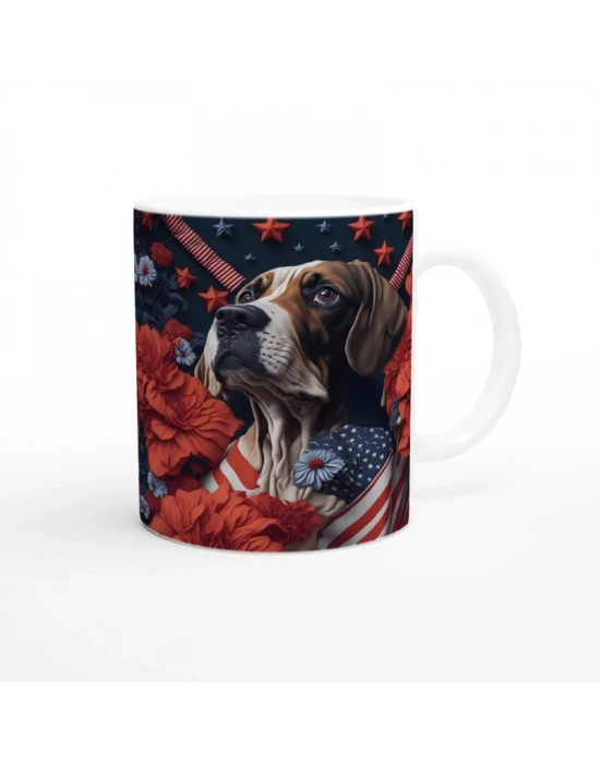 Yıldızlar ve Çiçekler Arasında Asil Köpek Temalı Baskılı Kupa Bardak