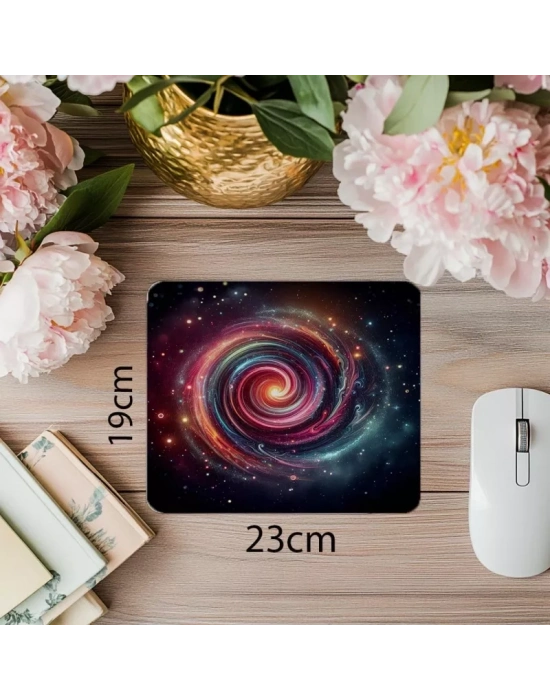 Yıldızlı Renkli Galaksi Hareketi Mousepad - 19x23 cm 2 mm Dikdörtgen İthal Baskılı Mouse Pad
