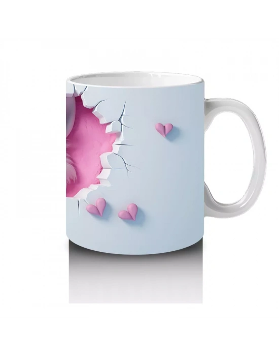 Yırtık Duvar Arasından Bakan Kurt – Baskılı Kahve Kupası