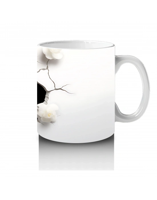 Yırtık Duvar Efektli Büyüleyici Siyah Kedi – Baskılı Kupa