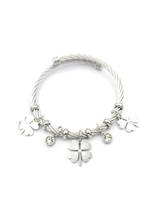 Yonca Charm Bilezik - Gümüş