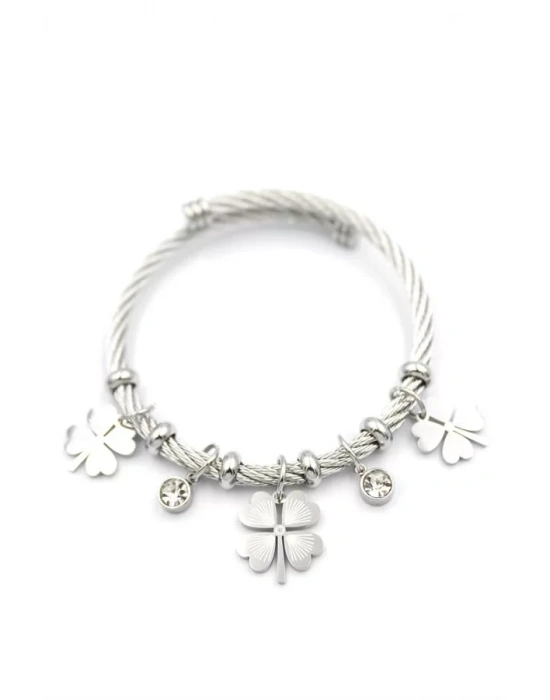 Yonca Charm Bilezik - Gümüş