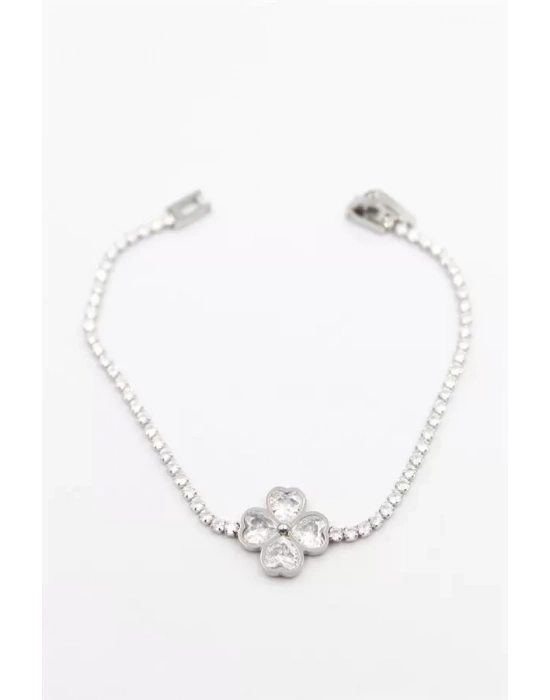 Yonca Su Yolu Bileklik - Gümüş