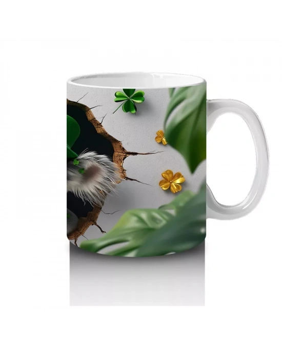 Yonca ve Yapraklarla Süslenmiş St. Patrick’s Koala - Baskılı kahve kupası