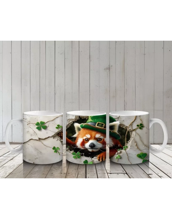 Yonca Yapraklarıyla Süslenmiş Tilki – Baskılı Kahve Kupası