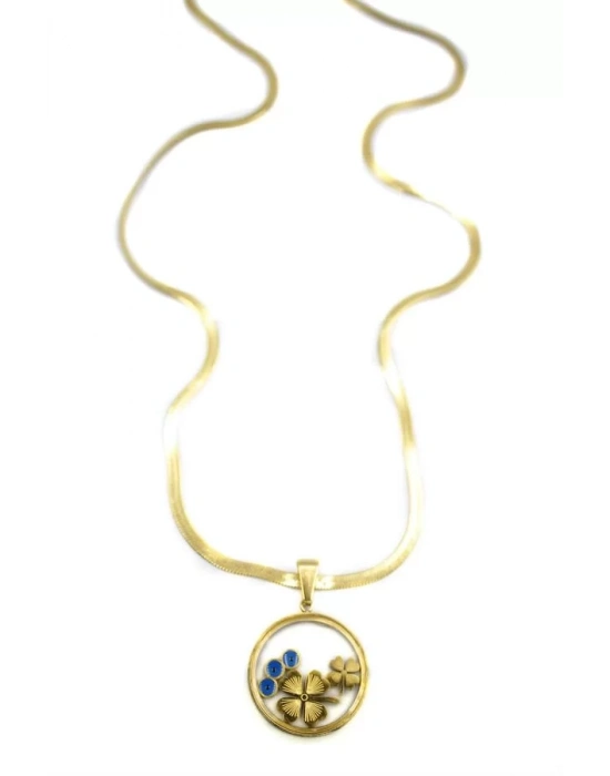 Yoncalı Fanus İtalyan Kolye - Altın