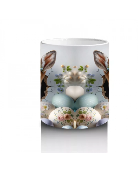 Yumurta Kabuklarından Bakan Sevimli Ceylanlar – Baskılı Kahve Kupası