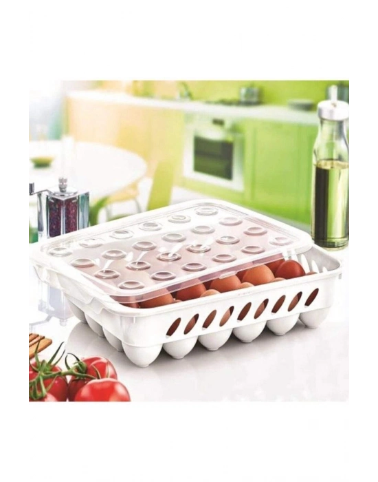 Yumurta Kapalı Saklama Kabı 24lü Beyaz