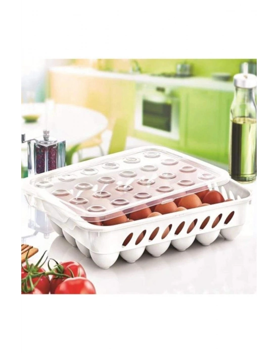 Yumurta Kapalı Saklama Kabı 24lü Beyaz