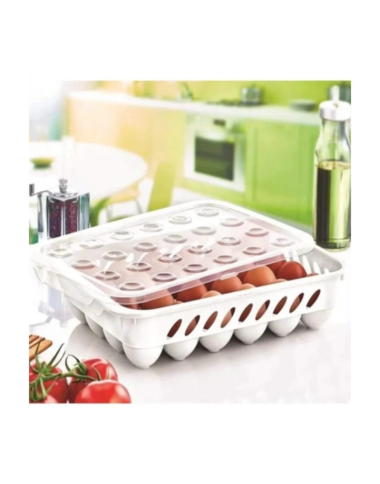 Yumurta Kapalı Saklama Kabı 24lü Beyaz