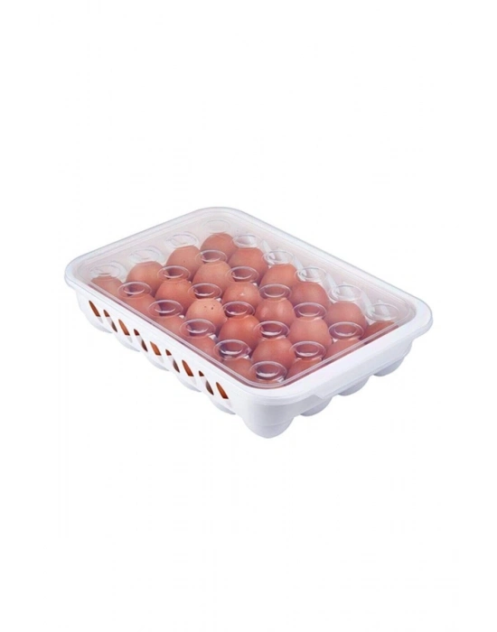 Yumurta Kapalı Saklama Kabı 24lü Beyaz