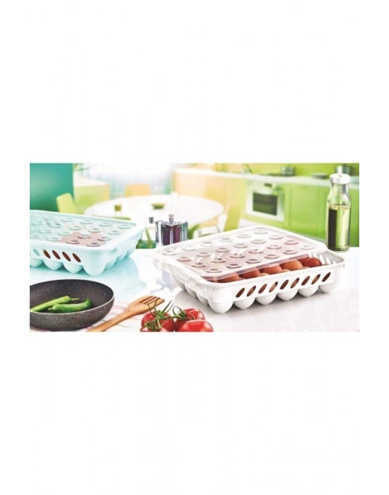 Yumurta Kapalı Saklama Kabı 24lü Beyaz