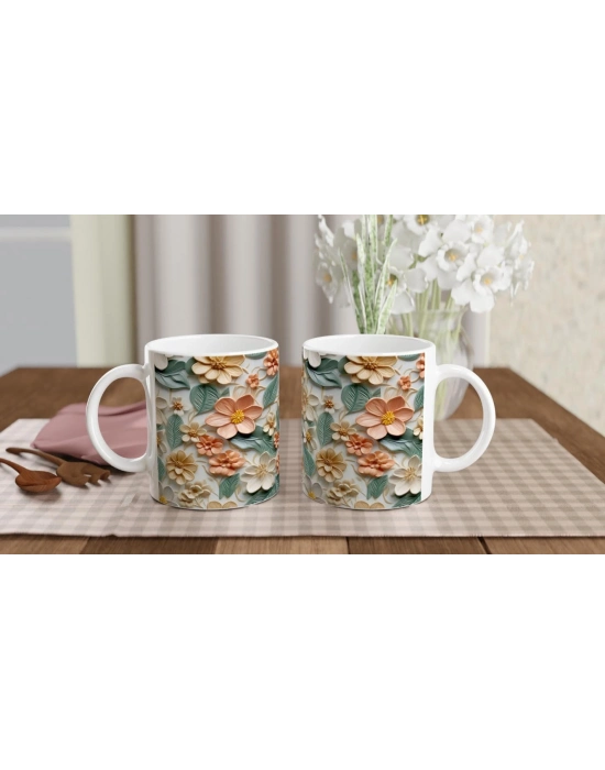 Yumuşak Bahar Çiçekli Kupa Bardak