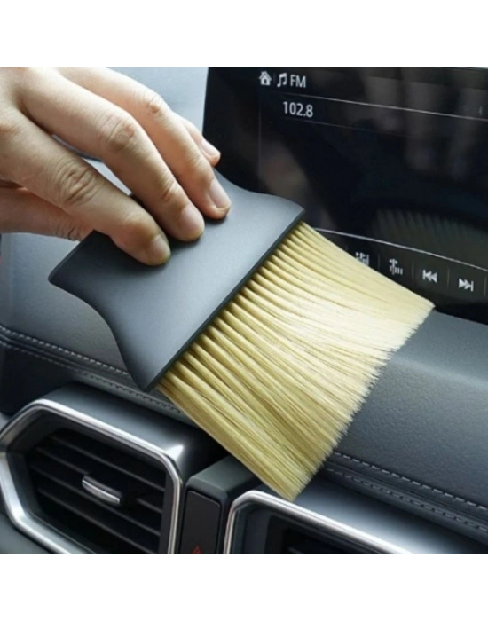 ®  Yumuşak Kıllı ve Ergonomik Saplı Araç İçi Detaylı Toz Temizleme Fırçası