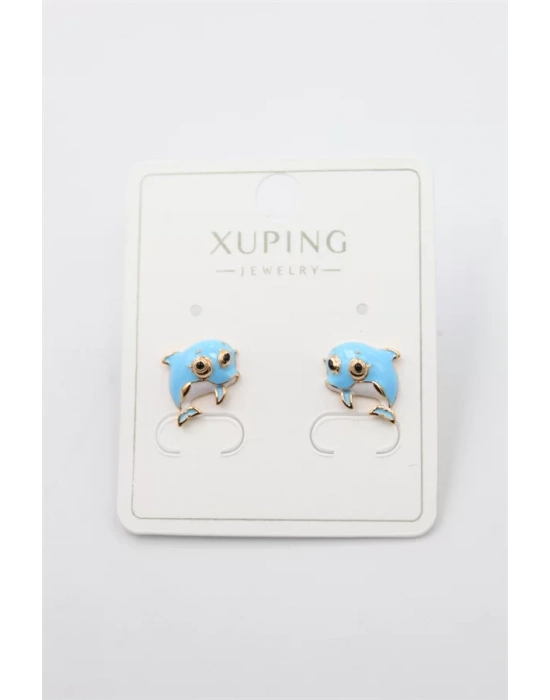 Yunus Balığı Küpe - Altın