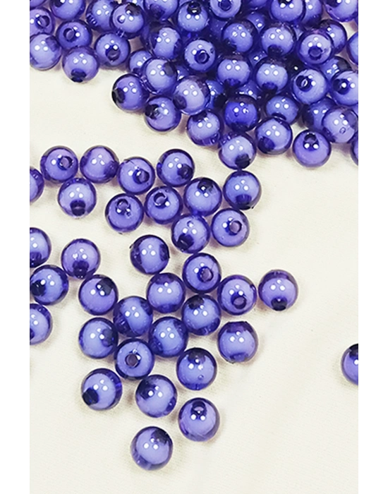 Yuvarlak Boncuk İçten Boncuklu Bileklik Çanta Boncuğu 8 mm 50 gr Eflatun - BNC472