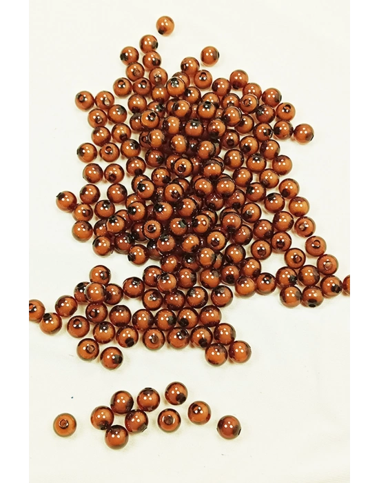 Yuvarlak Boncuk İçten Boncuklu Bileklik Çanta Boncuğu 8 mm 50 gr Kahverengi - BNC469