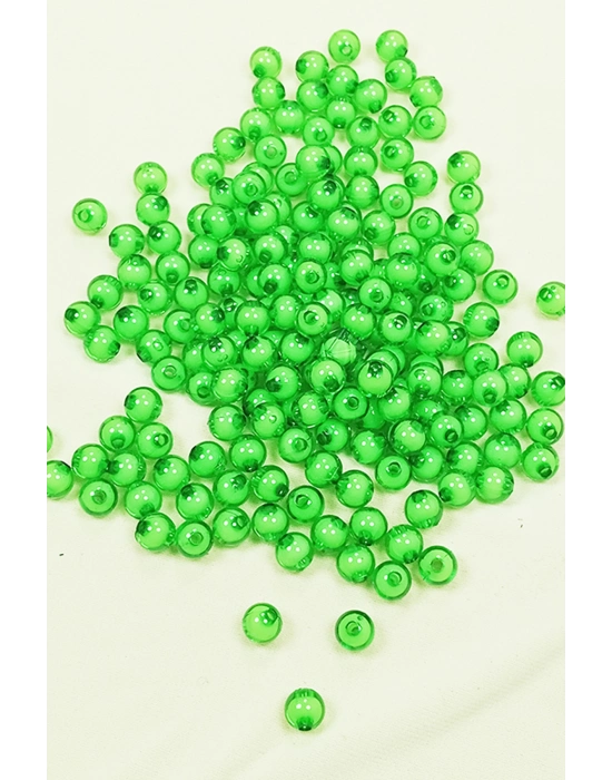 Yuvarlak Boncuk İçten Boncuklu Bileklik Çanta Boncuğu 8 mm 50 gr Yeşil - BNC471