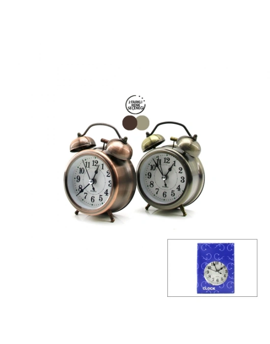 Yuvarlak Eskitme Metal Çalar Saat