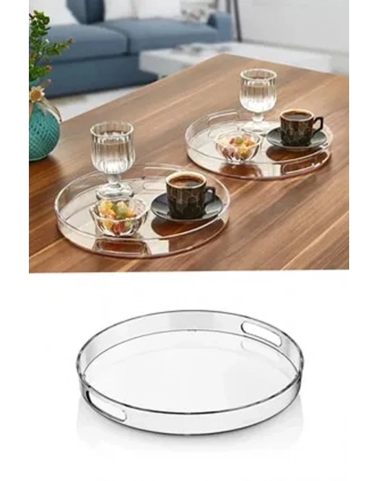Yuvarlak Tepsi Füme Şeffaf Royaleks-82930
