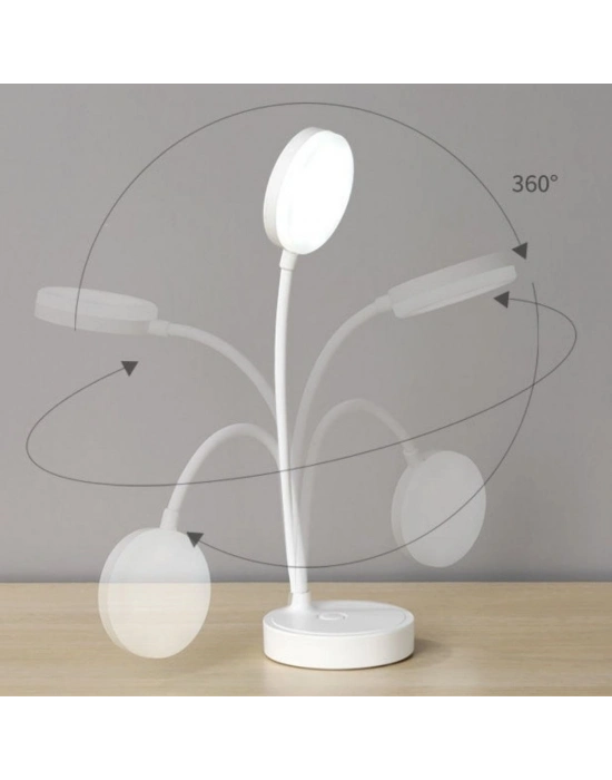 ®  Yuvarlak USBli Dokunmatik 3 Kademeli 360 Derece  Özel Göz Korumalı Led Lityum Masa ası