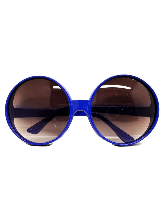 Yuvarlak Yeşilçam 80 li 90 lı Yıllar Parti Gözlüğü Retro Mavi Renk