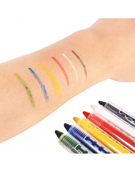 Yüz Boyama Seti Kalemli 6 Renk