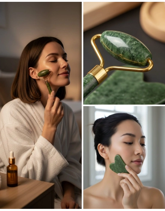 Yüz Masaj Aleti Roller ve Gua Sha 2li Set