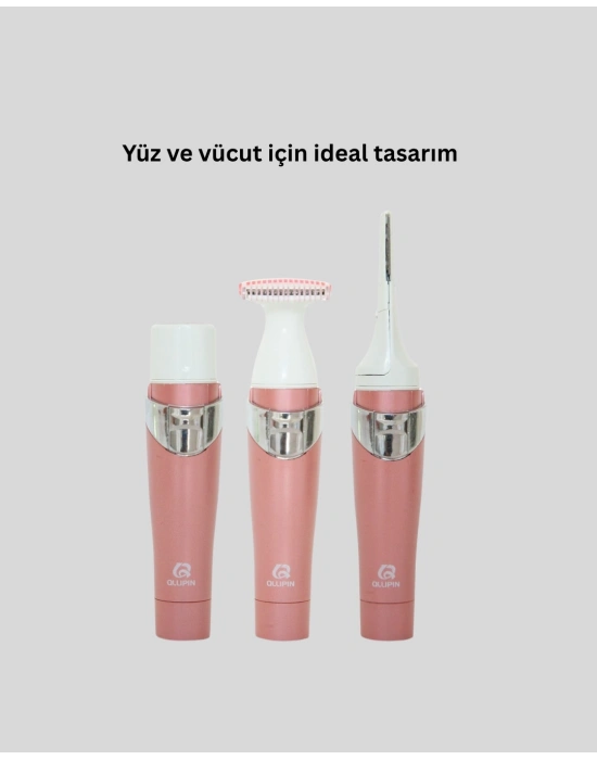 Yüz Tüyleri İçin Özel Başlıklı Pembe Epilatör