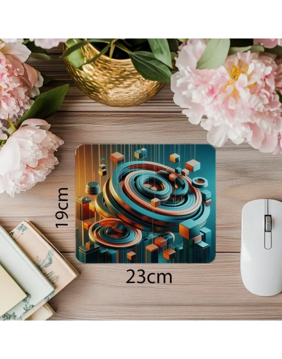 Yüzeyde Yüzen Halka ve Silindir Mouse Pad - 19x23 cm 2 mm Dikdörtgen İthal Baskılı Mouse Pad