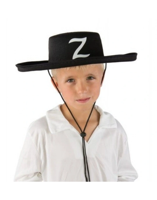 Z Logolu Çocuk Boy Bağcıklı Zorro Şapkası
