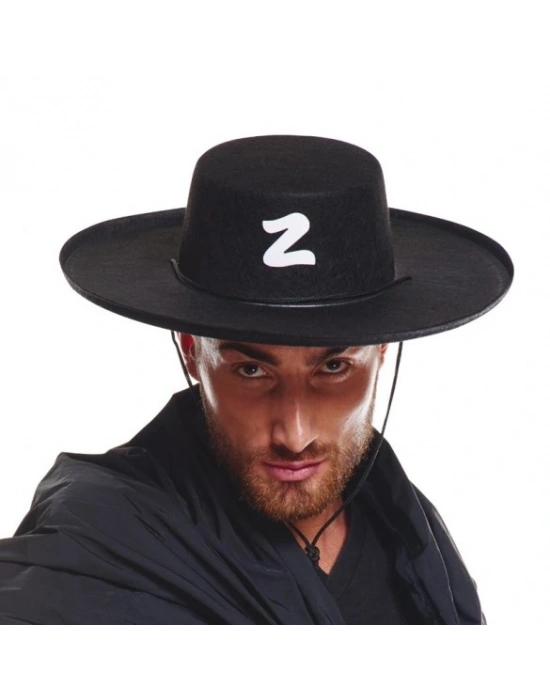 Z Logolu Yetişkin Boy Bağcıklı Zorro Şapkası