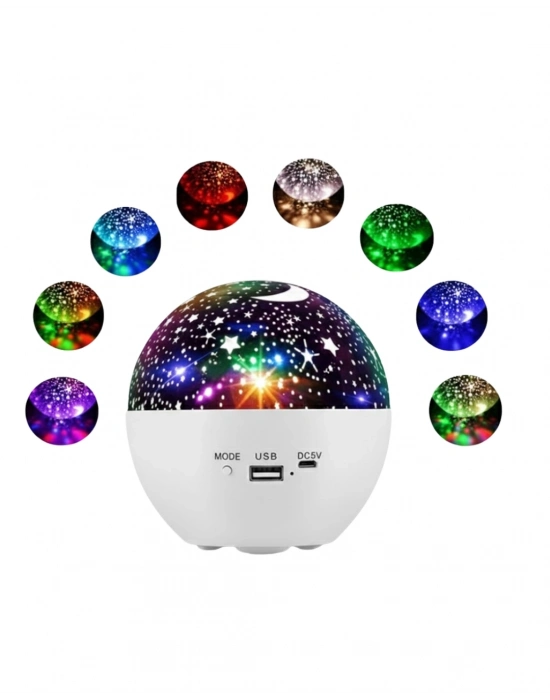 ® Zaman Ayarlı Fişli Yıldız Projektör Ortam Lambası