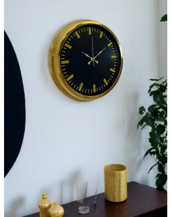 ® Zarif Klasik Stil 40 Cm Metal Gold Duvar Saati
