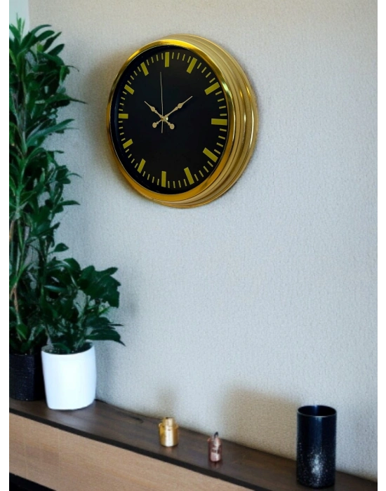 ® Zarif Klasik Stil 40 Cm Metal Gold Duvar Saati