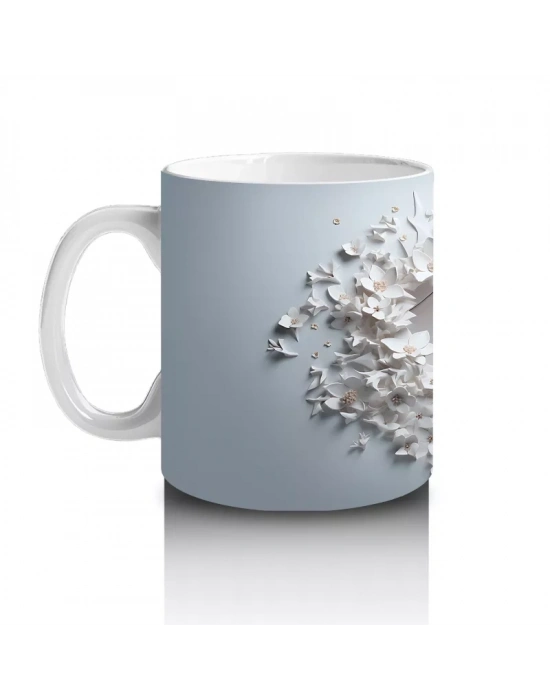 Zarif Kompozisyon Geyik - Baskılı Kahve Kupası