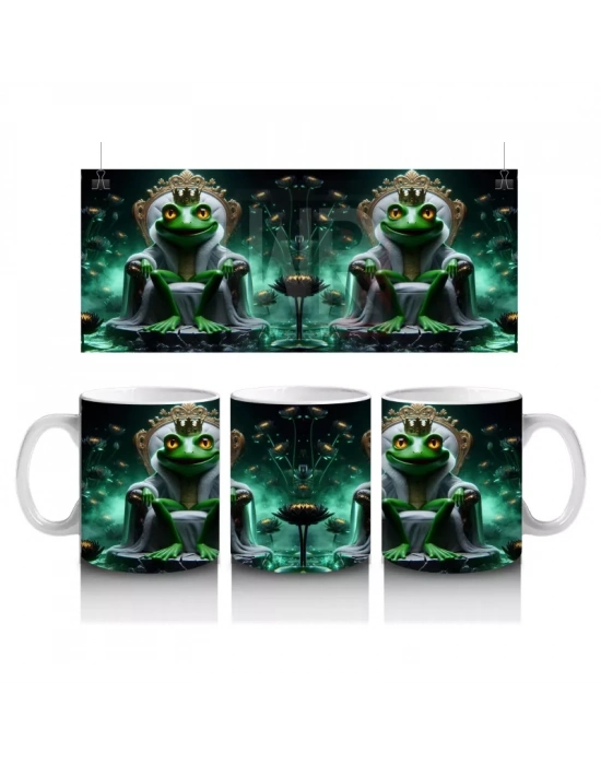 Zehirli İksir Kazanının Başında Bekleyen Büyücü Figürlü Cadılar Bayramı Baskılı Kupa Bardak