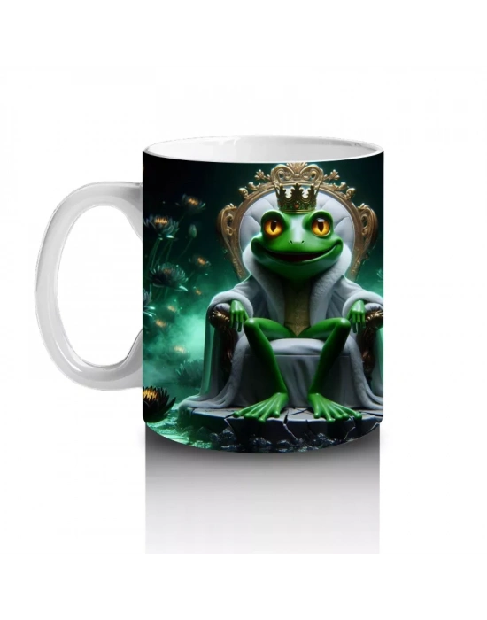 Zehirli İksir Kazanının Başında Bekleyen Büyücü Figürlü Cadılar Bayramı Baskılı Kupa Bardak