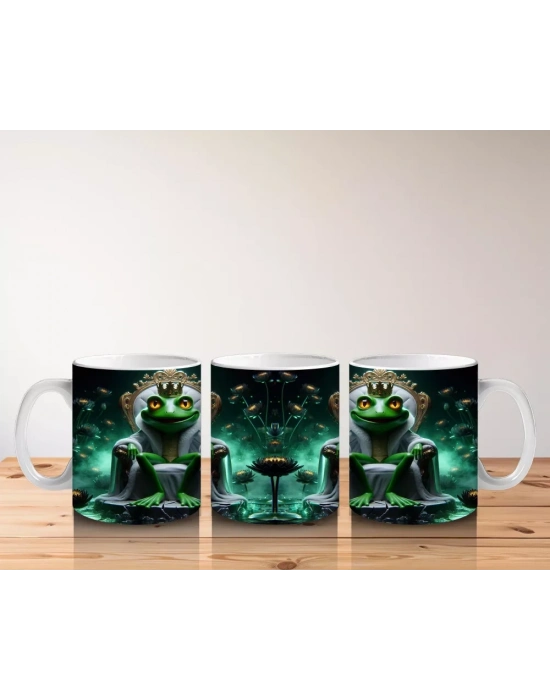 Zehirli İksir Kazanının Başında Bekleyen Büyücü Figürlü Cadılar Bayramı Baskılı Kupa Bardak