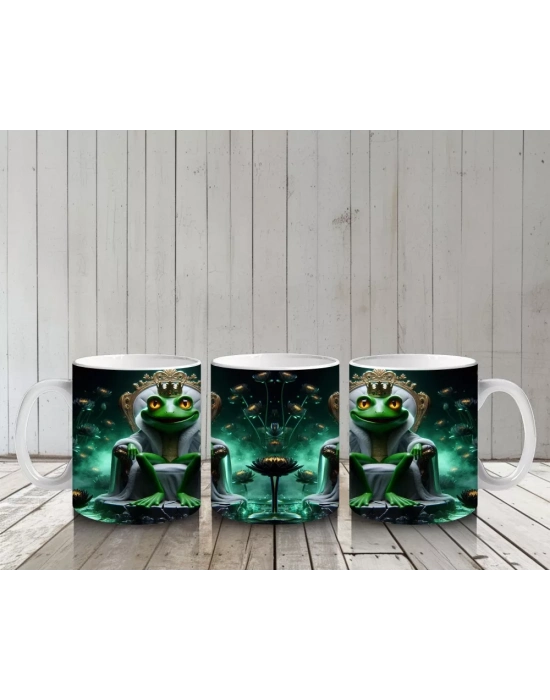 Zehirli İksir Kazanının Başında Bekleyen Büyücü Figürlü Cadılar Bayramı Baskılı Kupa Bardak