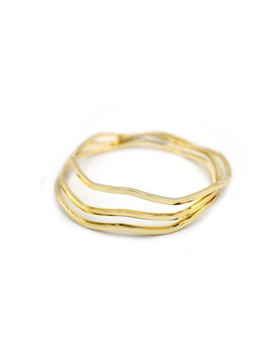 Zigzag Ajda Bilezik-65mm - Altın