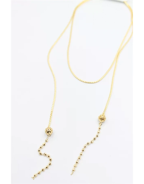 Zincir Sallantılı Kolye - Altın